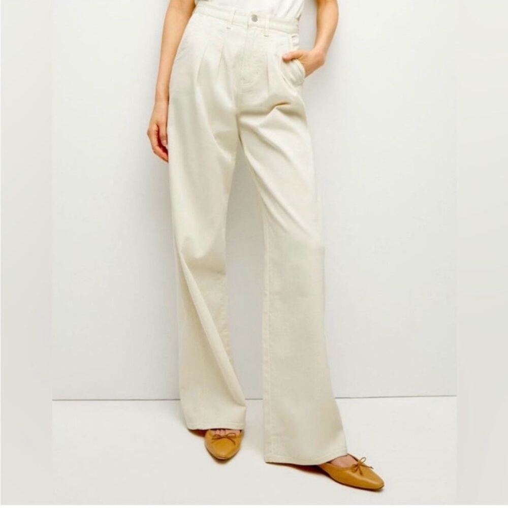 Veronica Beard Cream Wide-Leg Jeans  size 28x27 nwt